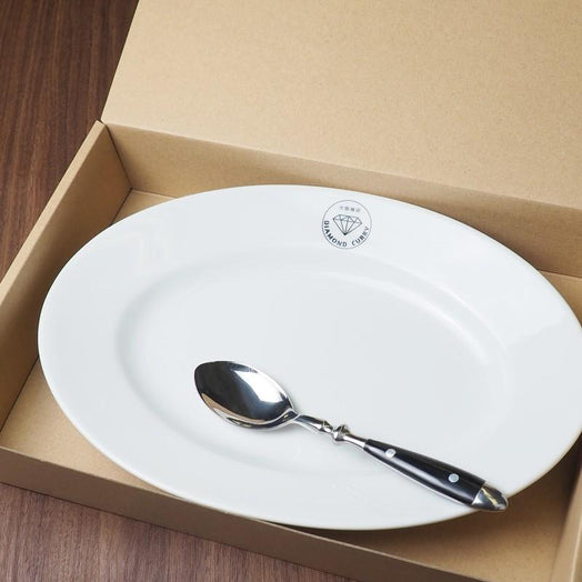 カレー皿（約31cm×約22cm×高さ約4.5cm）＆スプーンセット