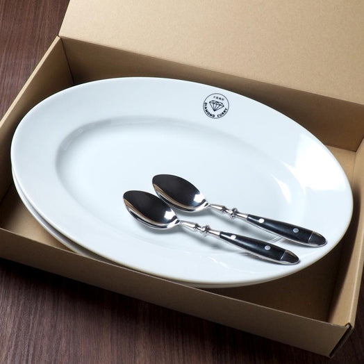 カレー皿（約35.7cm×約25cm×高さ約5cm）＆スプーンセット（×2）